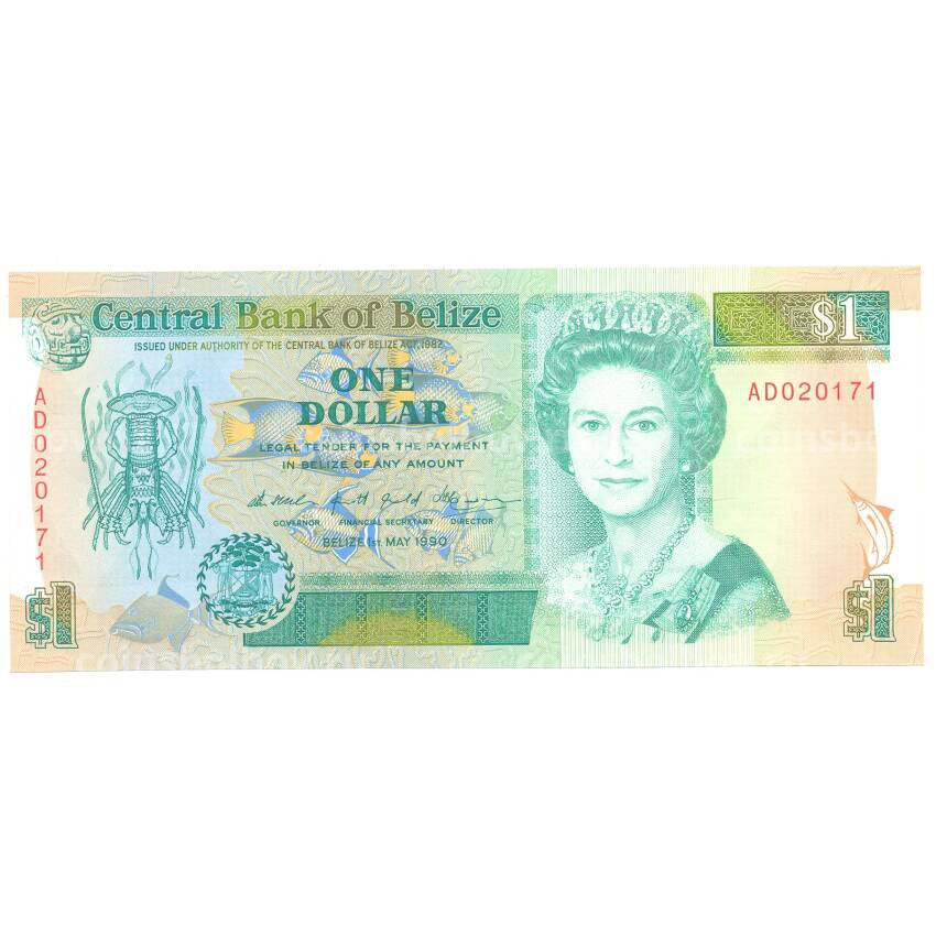 Банкнота 1 доллар 1990 года Белиз