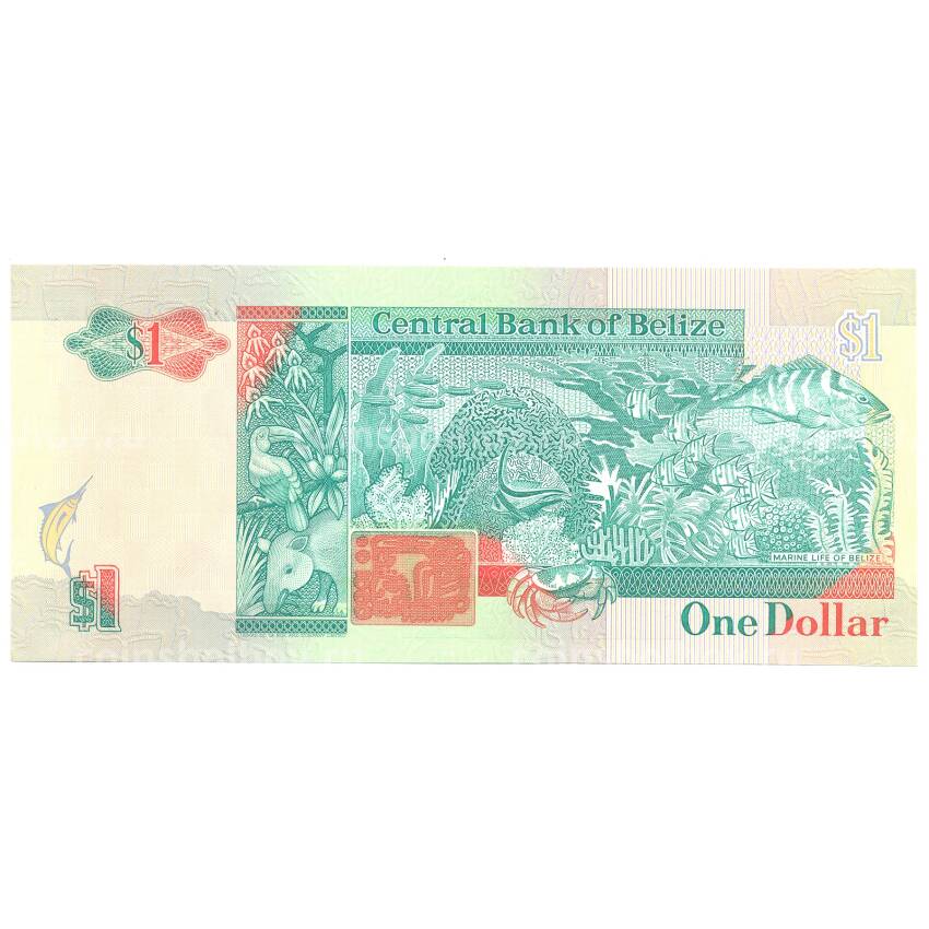 Банкнота 1 доллар 1990 года Белиз (вид 2)