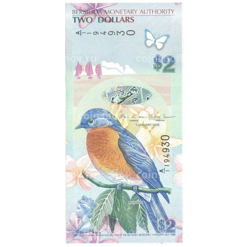 Банкнота 2 доллара 2009 года Бермудские острова