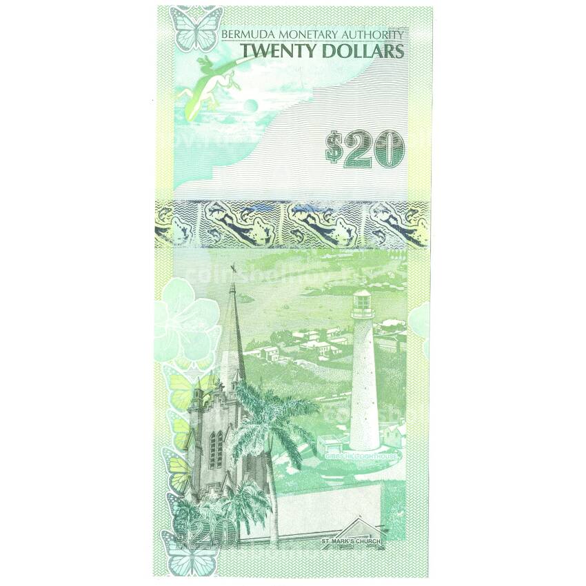 Банкнота 20 долларов 2009 года Бермудские острова (вид 2)