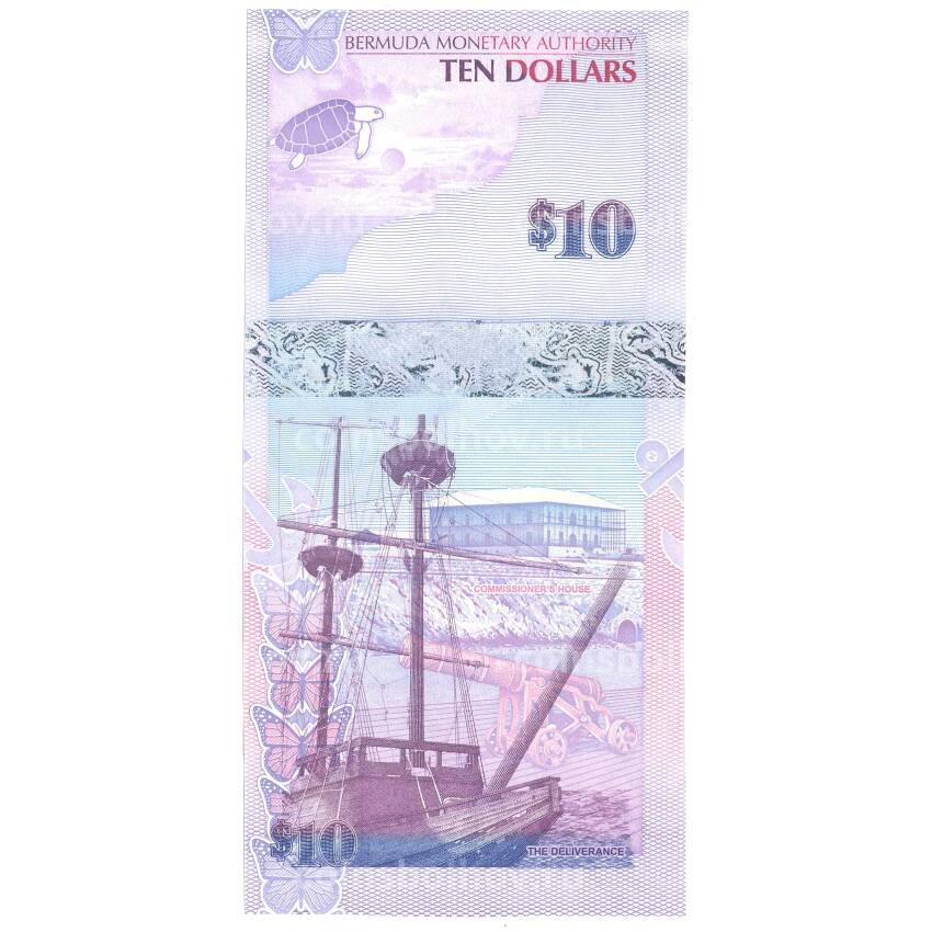 Банкнота 10 долларов 2009 года Бермудские острова (вид 2)