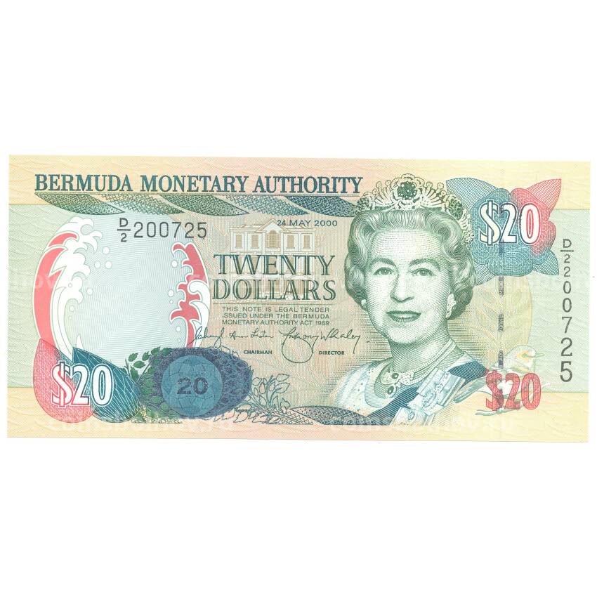 Банкнота 20 долларов 2000 года Бермудские острова