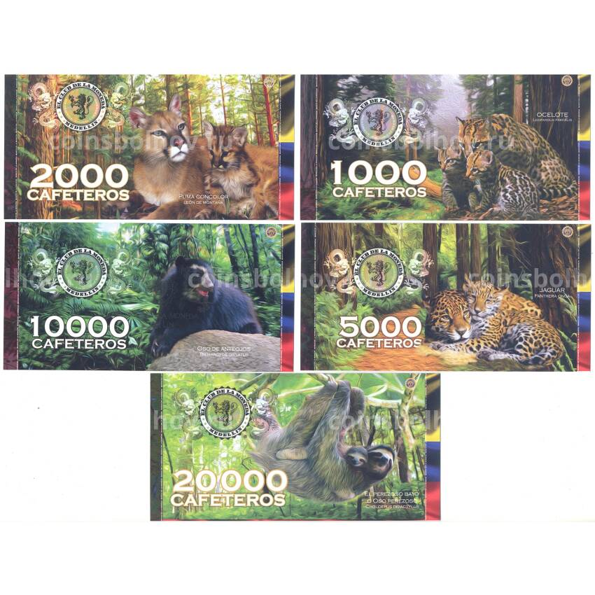 Банкнота Набор банкнот Колумбия — Дикие животные