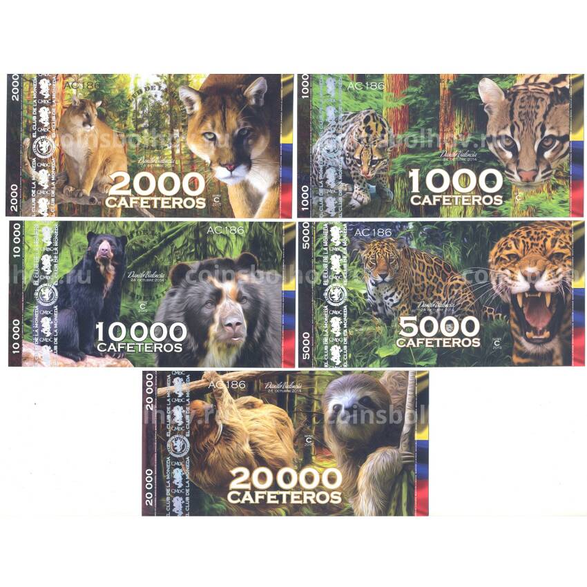 Банкнота Набор банкнот Колумбия — Дикие животные (вид 2)
