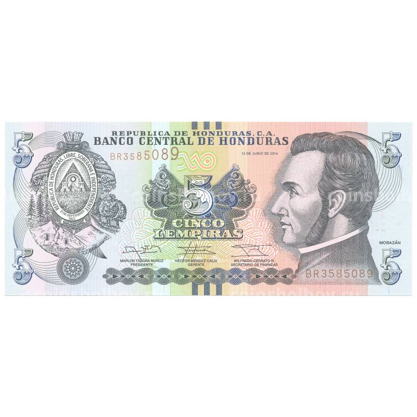 Банкнота 5 лемпир 2014 года Гондурас