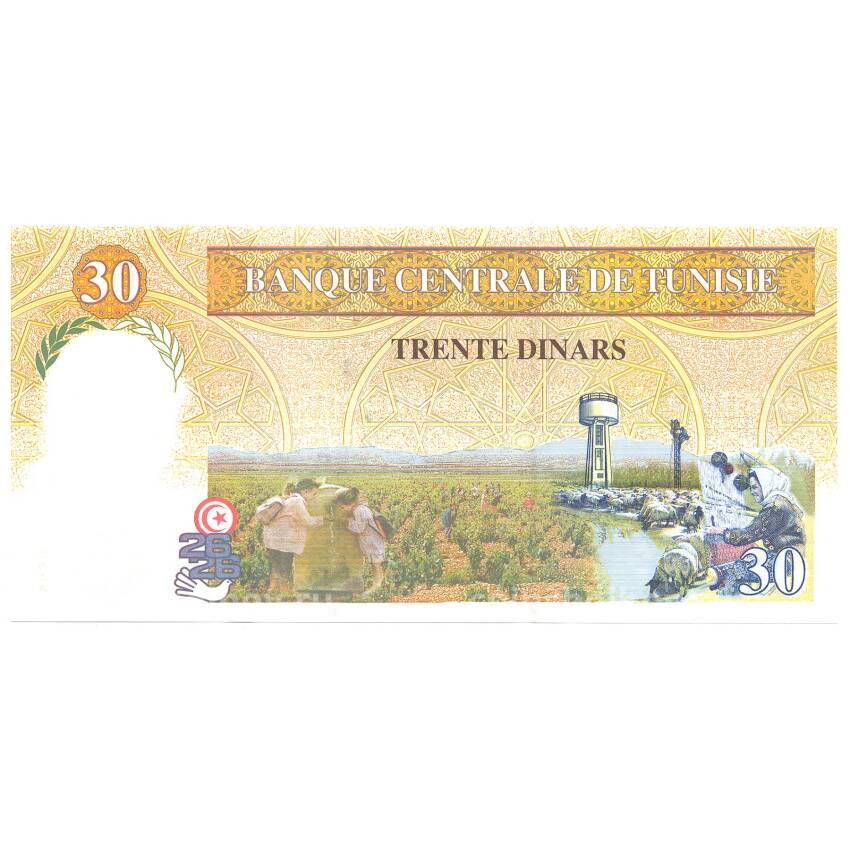 Банкнота 30 динаров 1997 года Тунис (вид 2)