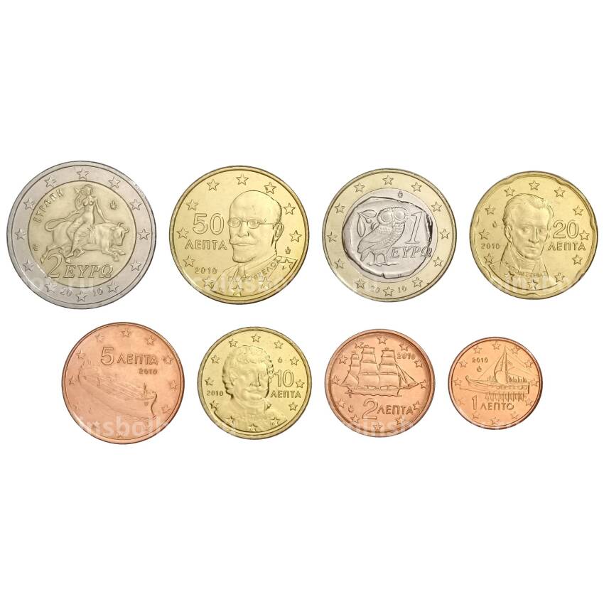Набор монет евро 2010 года Греция