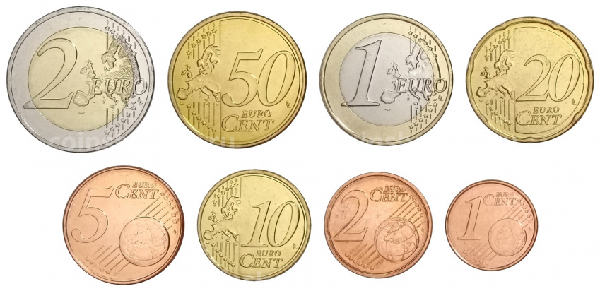 Набор монет евро 2010 года Греция (вид 2)