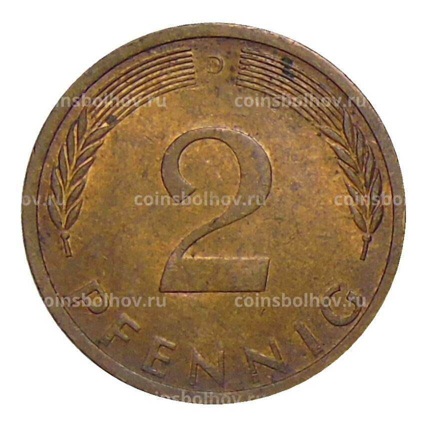 Монета 2 пфеннига 1971 года D Германия (вид 2)