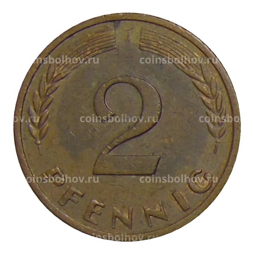 Монета 2 пфеннига 1970 года J Германия (вид 2)