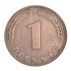 Монета 1 пфенниг 1949 года F Германия (реверс)