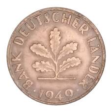 Монета 1 пфенниг 1949 года J Германия (аверс)