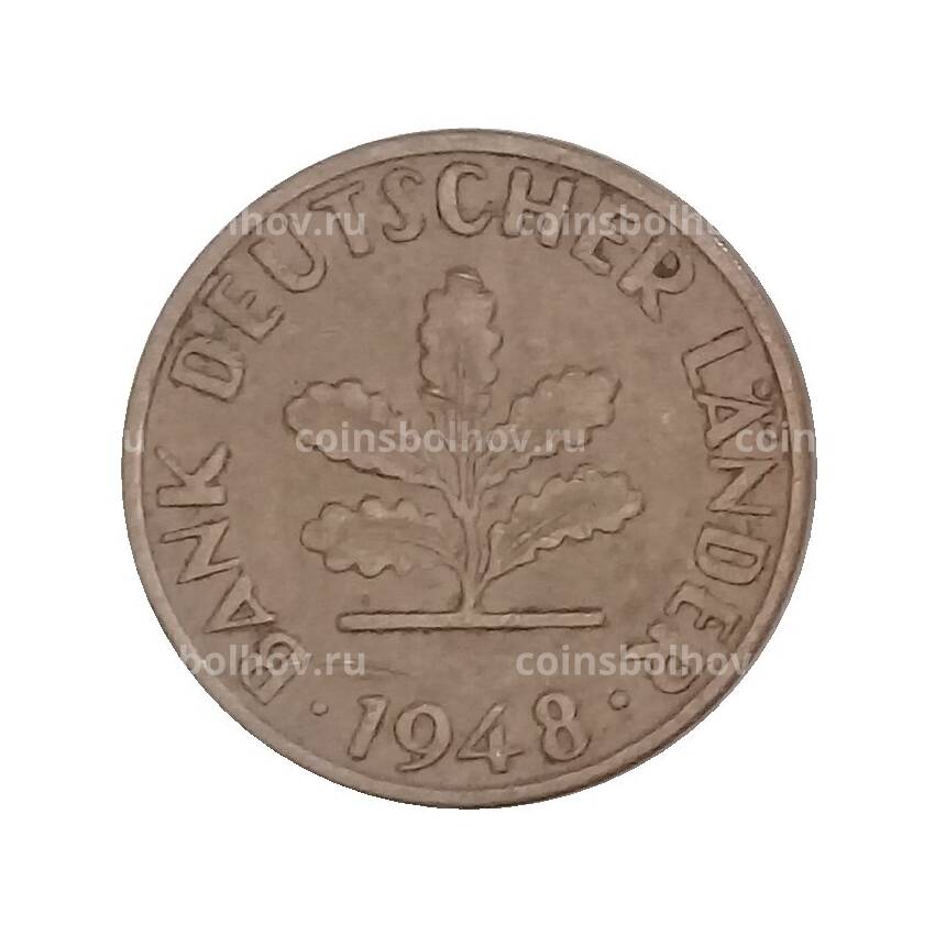 Монета 1 пфенниг 1948 года F Германия