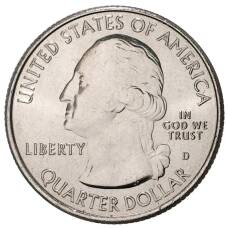 Монета 25 центов (1/4 доллара) 2020 года D США Национальные парки — №52 Ферма Дж. А. Вейра в Коннектикуте (реверс)