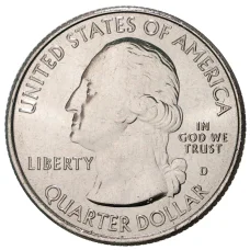 Монета 25 центов (1/4 доллара) 2020 года D США Национальные парки — №52 Ферма Дж. А. Вейра в Коннектикуте (реверс)