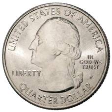 Монета 25 центов (1/4 доллара) 2020 года P США Национальные парки — №52 Ферма Дж. А. Вейра в Коннектикуте (реверс)