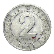 Монета 2 гроша 1952 года Австрия (аверс)