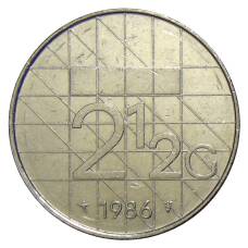 Монета 2.5 гульдена 1986 года Нидерланды (аверс)