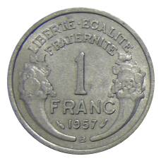 Монета 1 франк 1957 года В Франция (аверс)