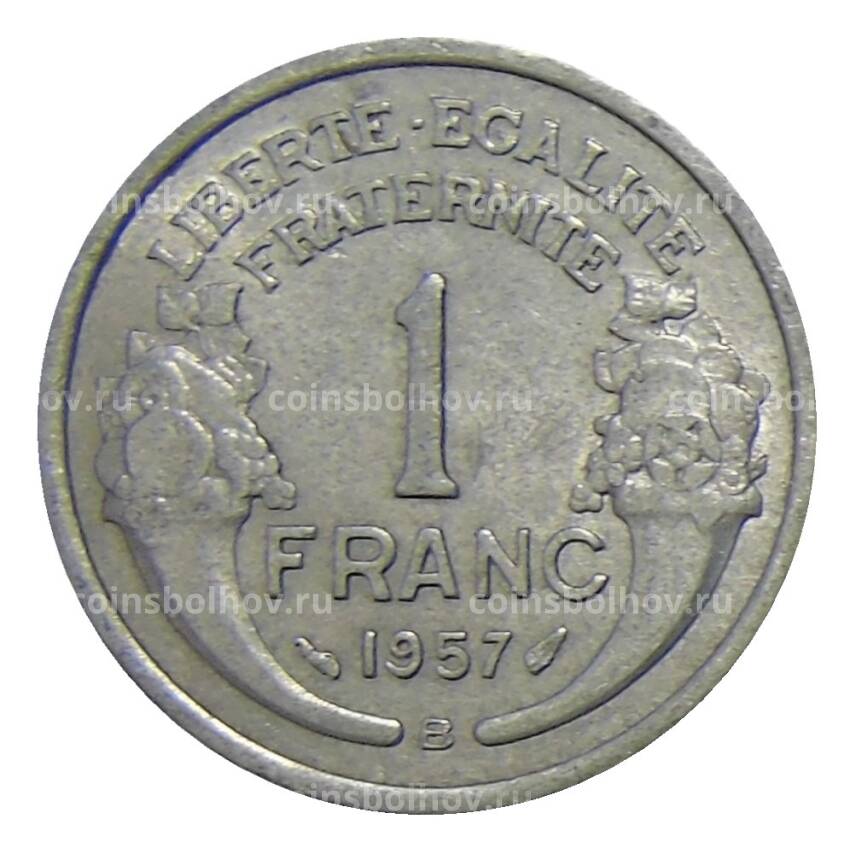 Монета 1 франк 1957 года В Франция