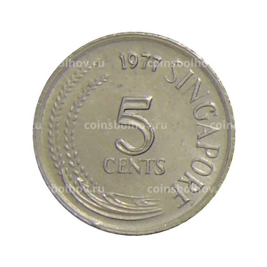 Монета 5 центов 1977 года Сингапур