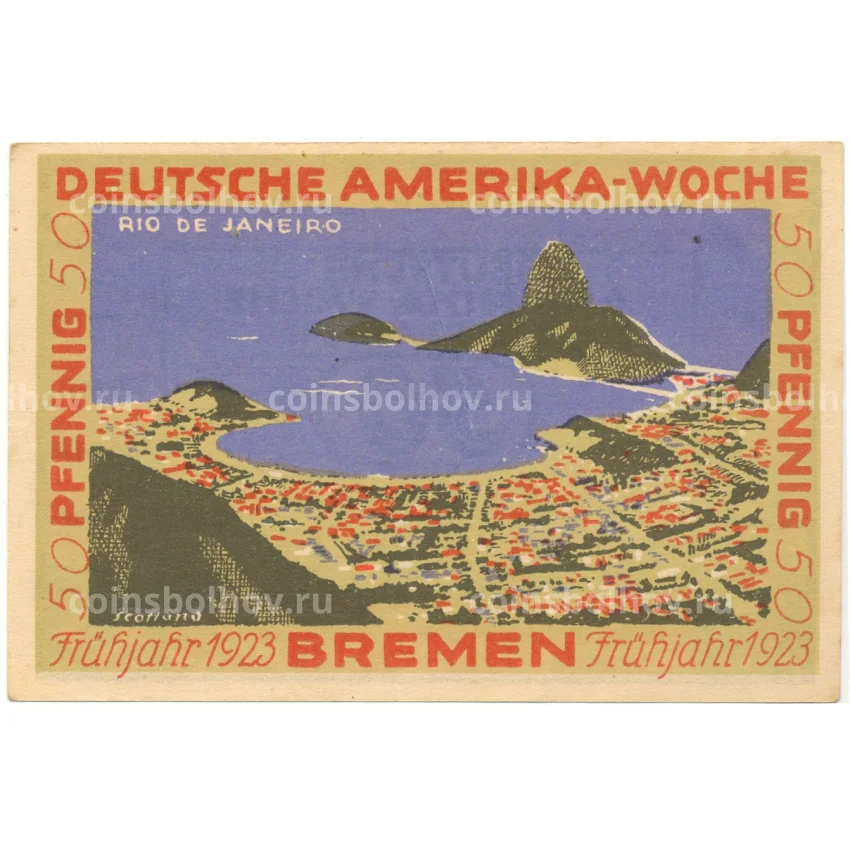 Банкнота 50 пфеннигов 1923 года Германия — Нотгельд (Бремен)