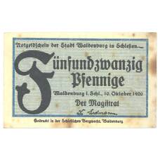 Банкнота 25 пфеннигов 1920 года Германия — Нотгельд (Вальденбург) (аверс)