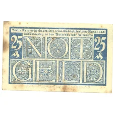 Банкнота 25 пфеннигов 1920 года Германия — Нотгельд (Вальденбург) (реверс)