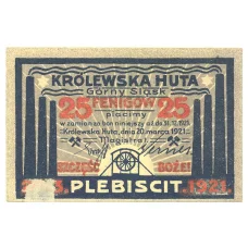 Банкнота 25 пфеннигов 1921 года Германия — Нотгельд (Кёнигсхютте) (аверс)
