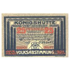 Банкнота 25 пфеннигов 1921 года Германия — Нотгельд (Кёнигсхютте) (реверс)