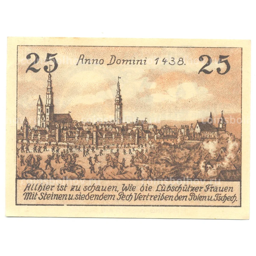 Банкнота 25 пфеннигов 1922 года Германия — Нотгельд (Леобшютц) (вид 2)