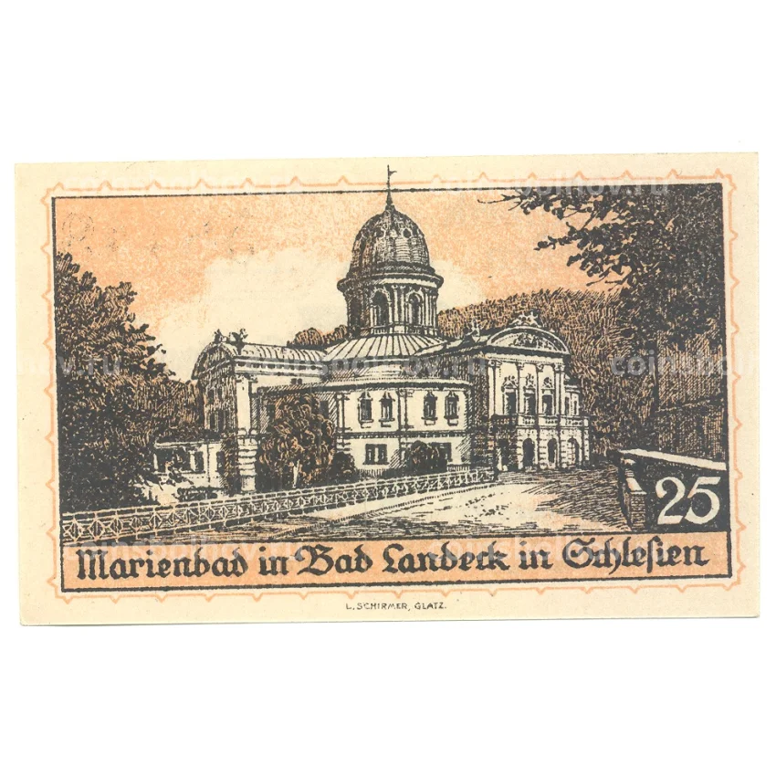 Банкнота 25 пфеннигов 1921 года Германия — Нотгельд (Ландек) (вид 2)