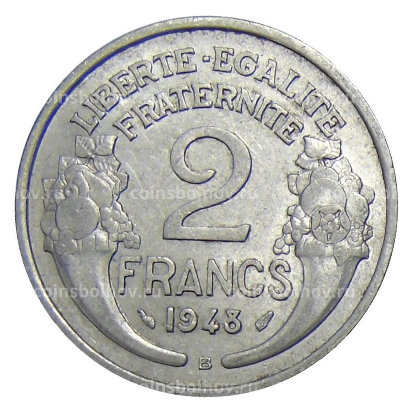 Монета 2 франка 1948 года B Франция