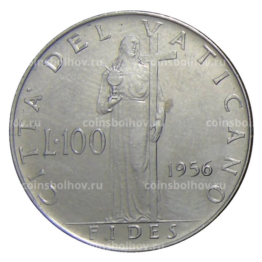 Монета 100 лир 1956 года Ватикан
