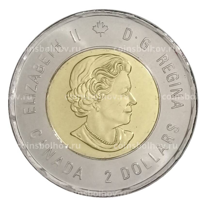 Монета 2 доллара 2020 года Канада — 100 лет со дня рождения Билла Рида (цветное покрытие) (вид 2)
