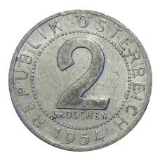 Монета 2 гроша 1954 года Австрия (аверс)