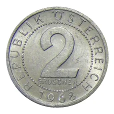 Монета 2 гроша 1968 года Австрия (аверс)