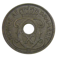 Монета 5 эре 1927 года Дания (реверс)