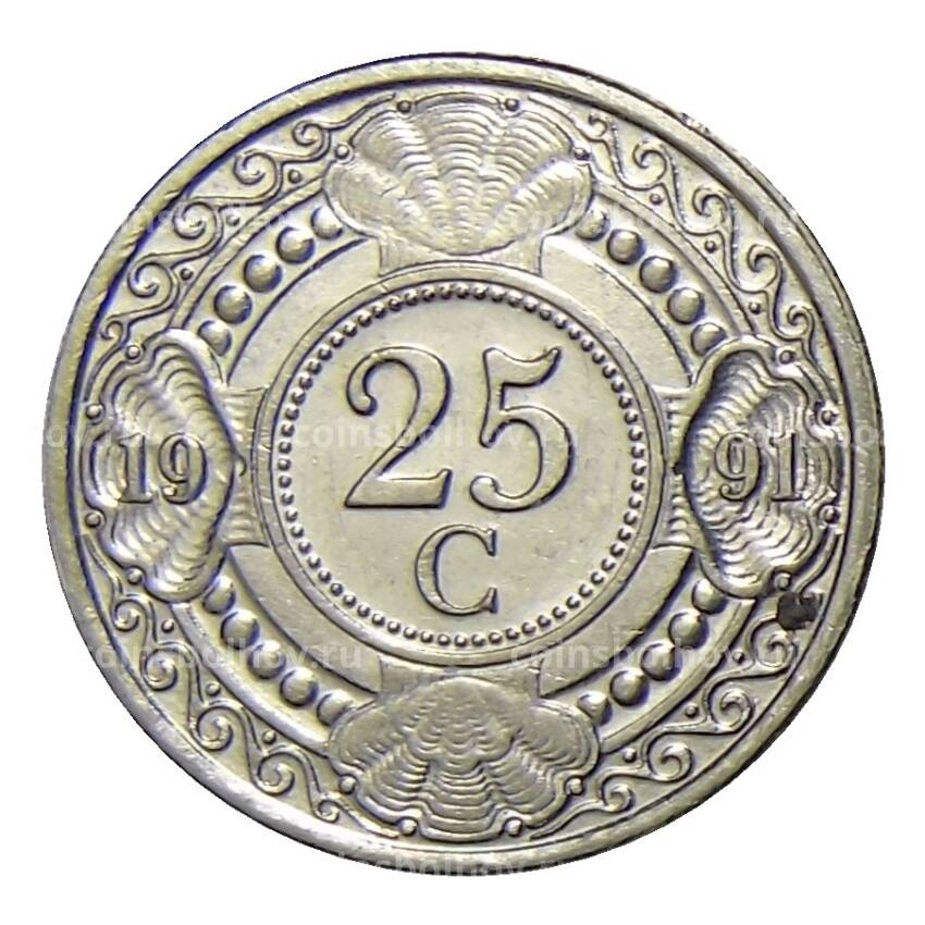 Монета 25 центов 1991 года Нидерландские Антилськие Острова