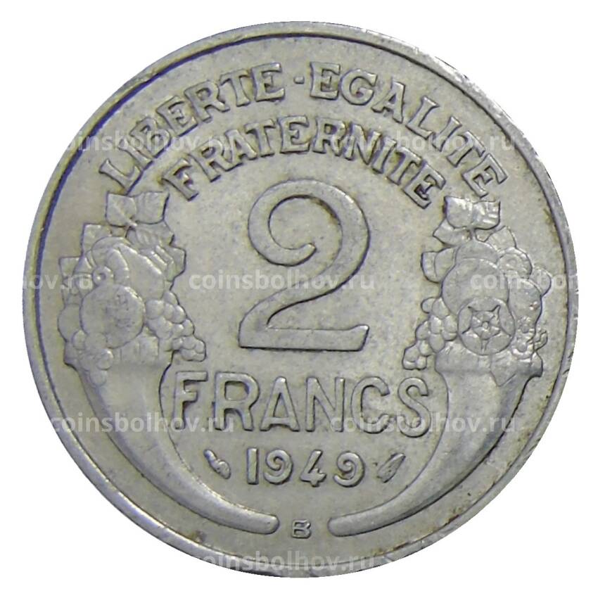 Монета 2 франка 1949 года В Франция