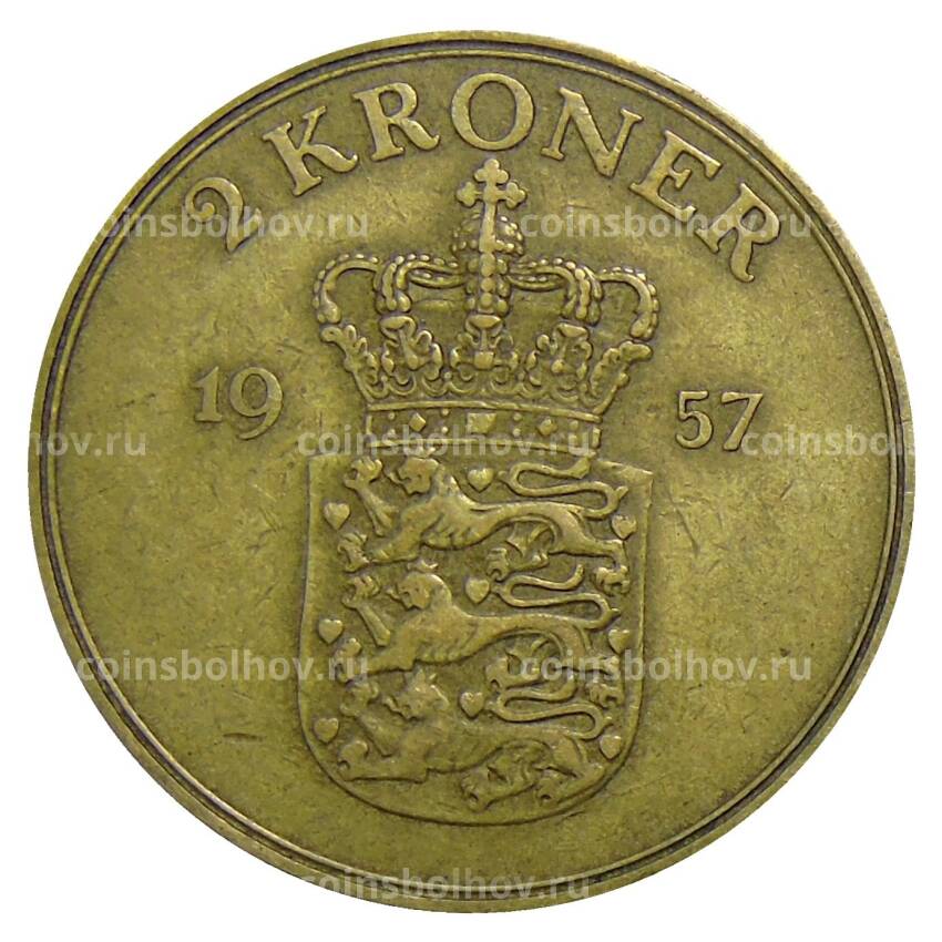 Монета 2 кроны 1957 года Дания