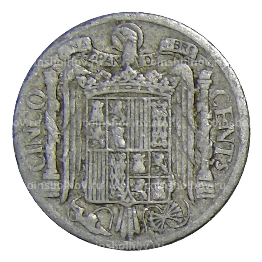 Монета 5 сентимо 1941 года Испания (вид 2)