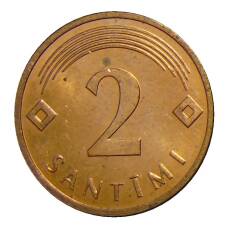 Монета 2 сантима 2006 года Латвия (реверс)