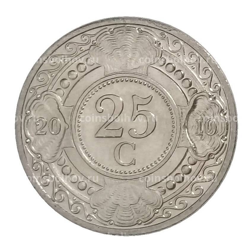 Монета 25 центов 2010 года Нидерландские Антильские острова