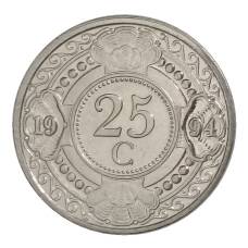 Монета 25 центов 1994 года Нидерландские Антильские острова (аверс)