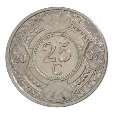 Монета 25 центов 2007 года Нидерландские Антильские острова (аверс)