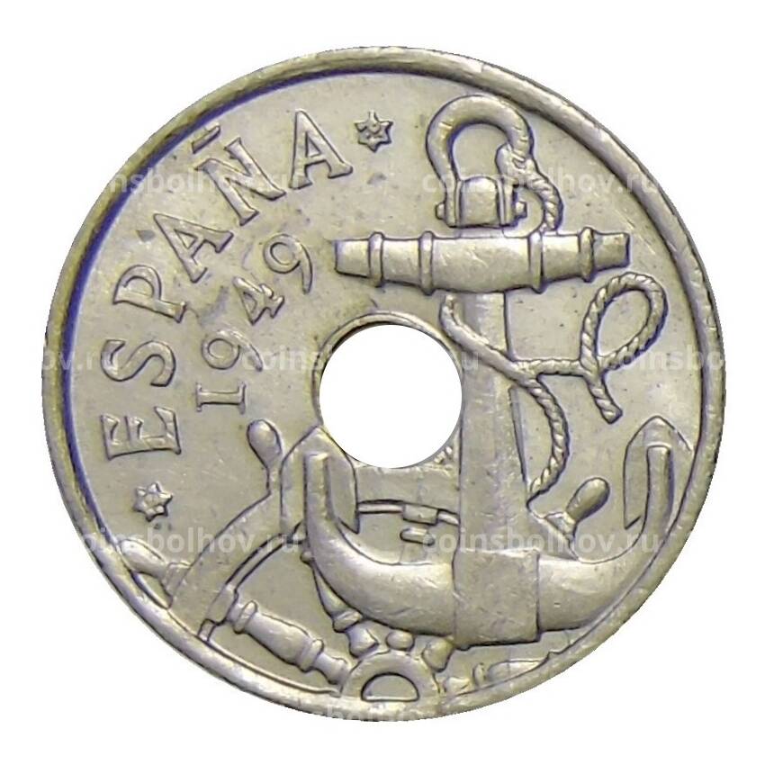Монета 50 сентимо 1949 (62) года Испания