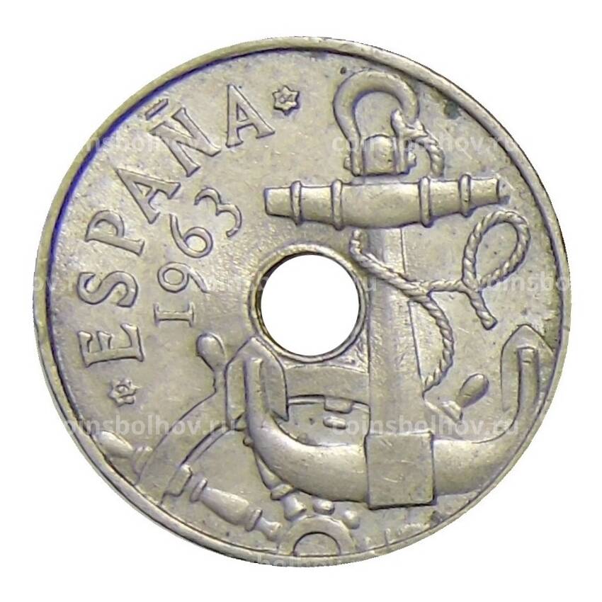 Монета 50 сентимо 1963 (64) года Испания