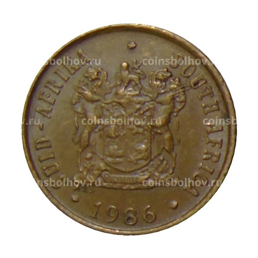 Монета 1 цент 1986 года ЮАР