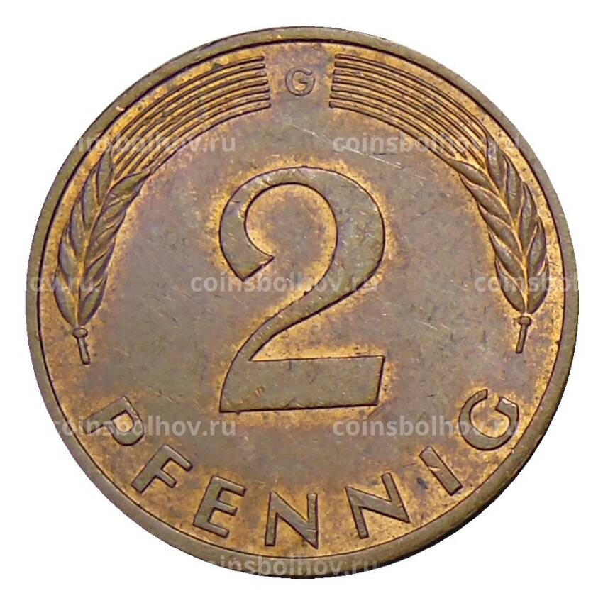 Монета 2 пфеннига 1980 года G Германия (вид 2)